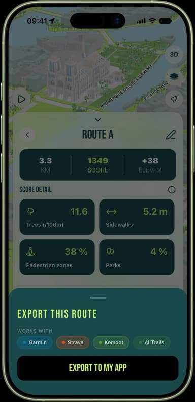 Exporting a running route as a GPX file to Garmin, Strava, Komoot or AllTrails